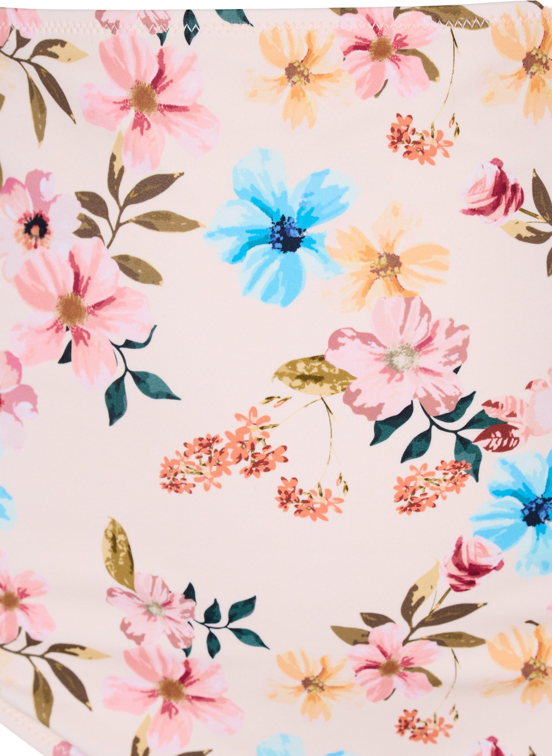 Zizzi Korkeavy&ouml;t&auml;r&ouml;inen bikinihousu kukkakuviolla, Beige, Packshot image number 2