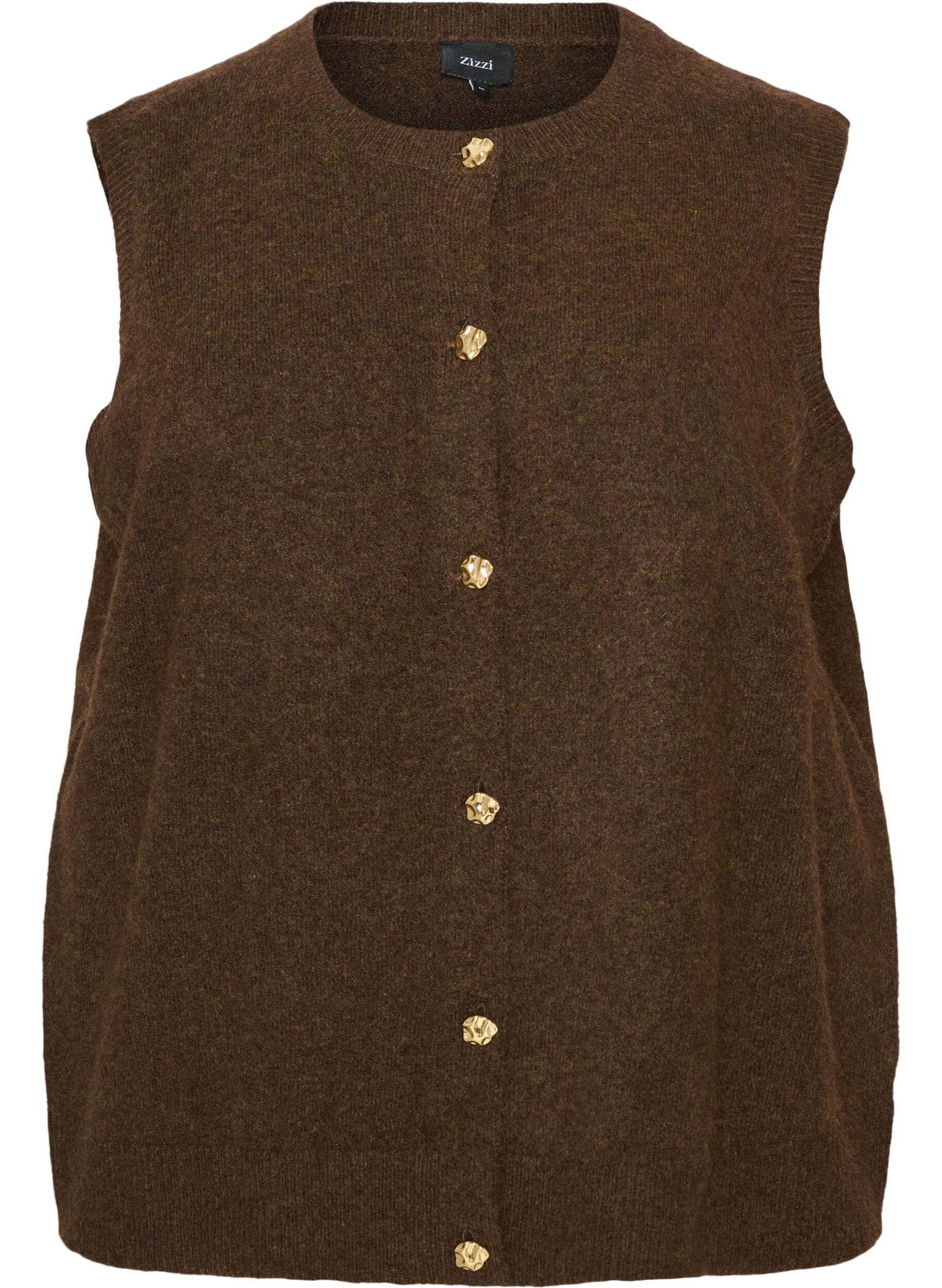ZizziNeuleliivi koristeellisilla napeilla, Ruskea, Packshot image number 0