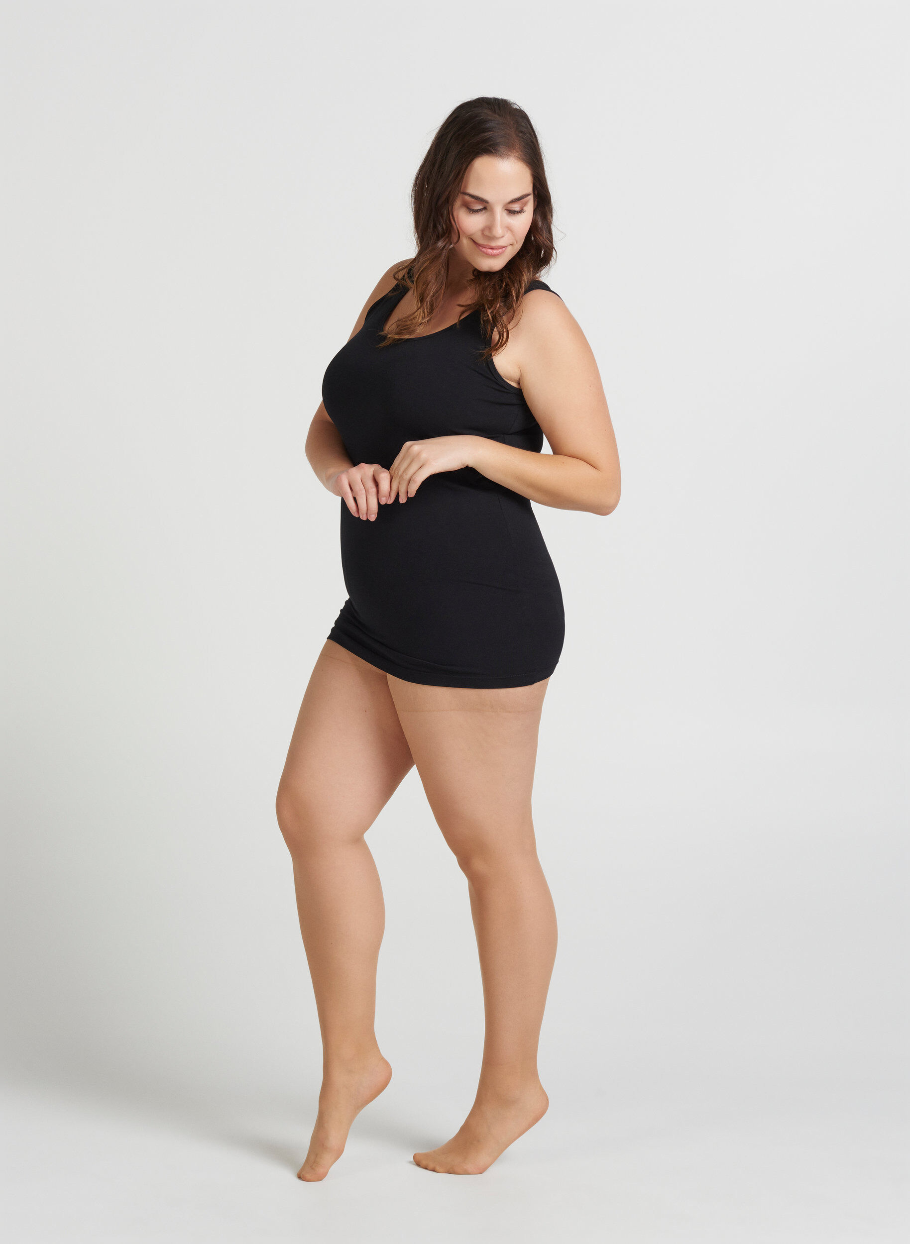 Zizzi 2-pakkaus sukkahousut 20 denier, Nude, Model image number 0