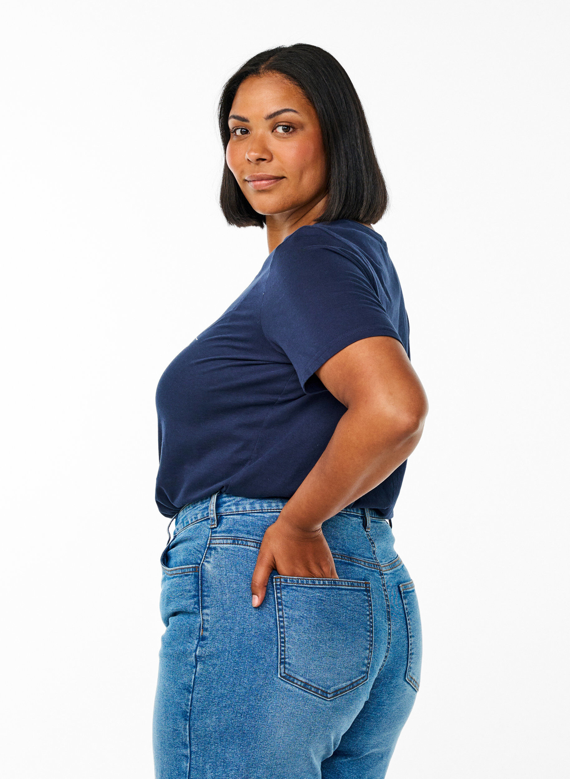 Zizzi FLASH - T-paita motiivilla, Sininen, Model image number 2