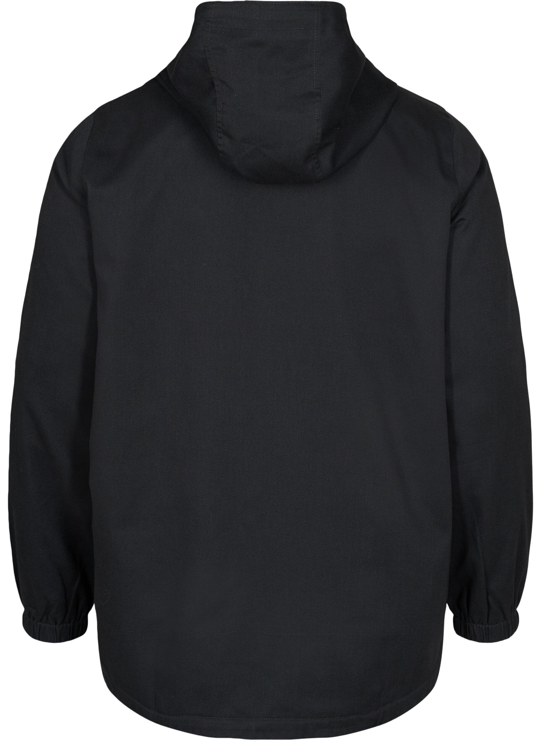 Zizzi Parkatakki hupulla ja taskuilla, Black, Packshot image number 1