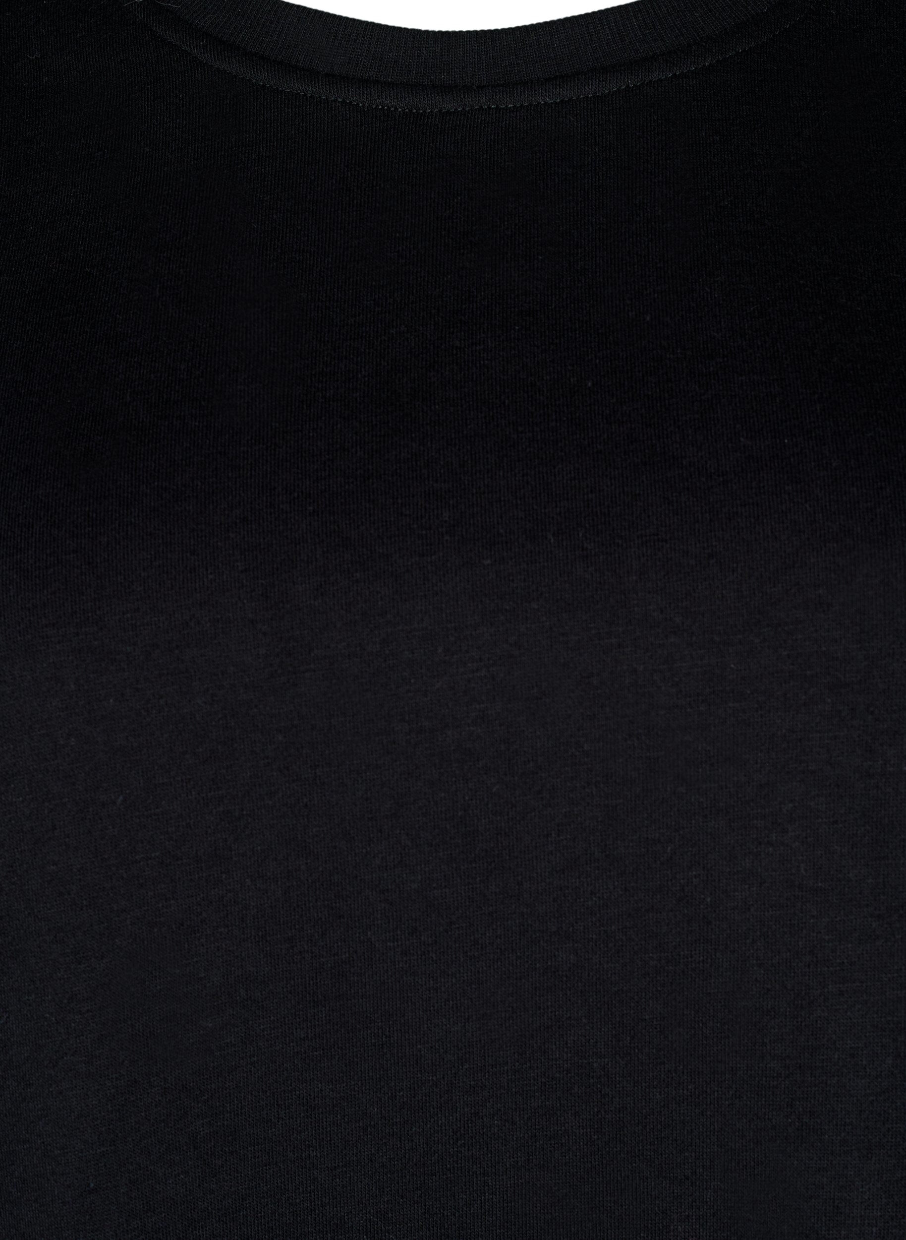 Zizzi Collegepaita, jossa kirjailtuja aukkoja, Black, Packshot image number 2