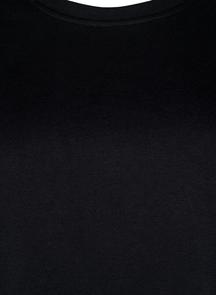 Collegepaita, jossa kirjailtuja aukkoja, Black, Packshot image number 2