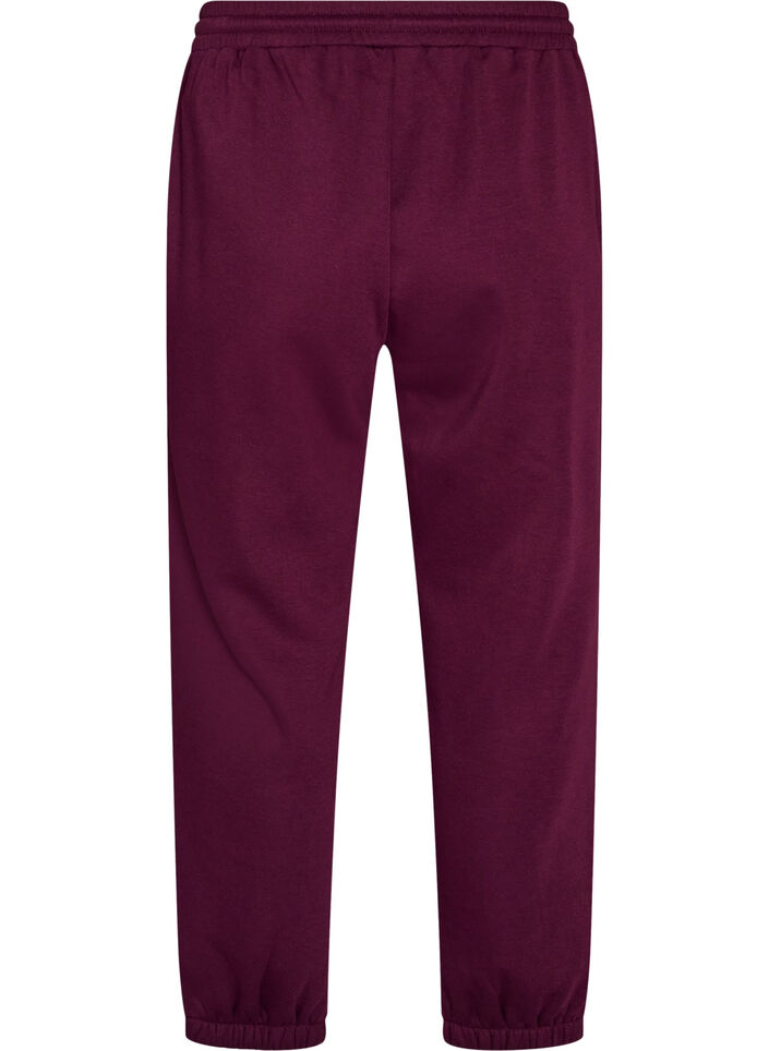 Korkeavy&ouml;t&auml;r&ouml;iset collegehousut kiristysny&ouml;rill&auml;, Violetti, Packshot image number 1