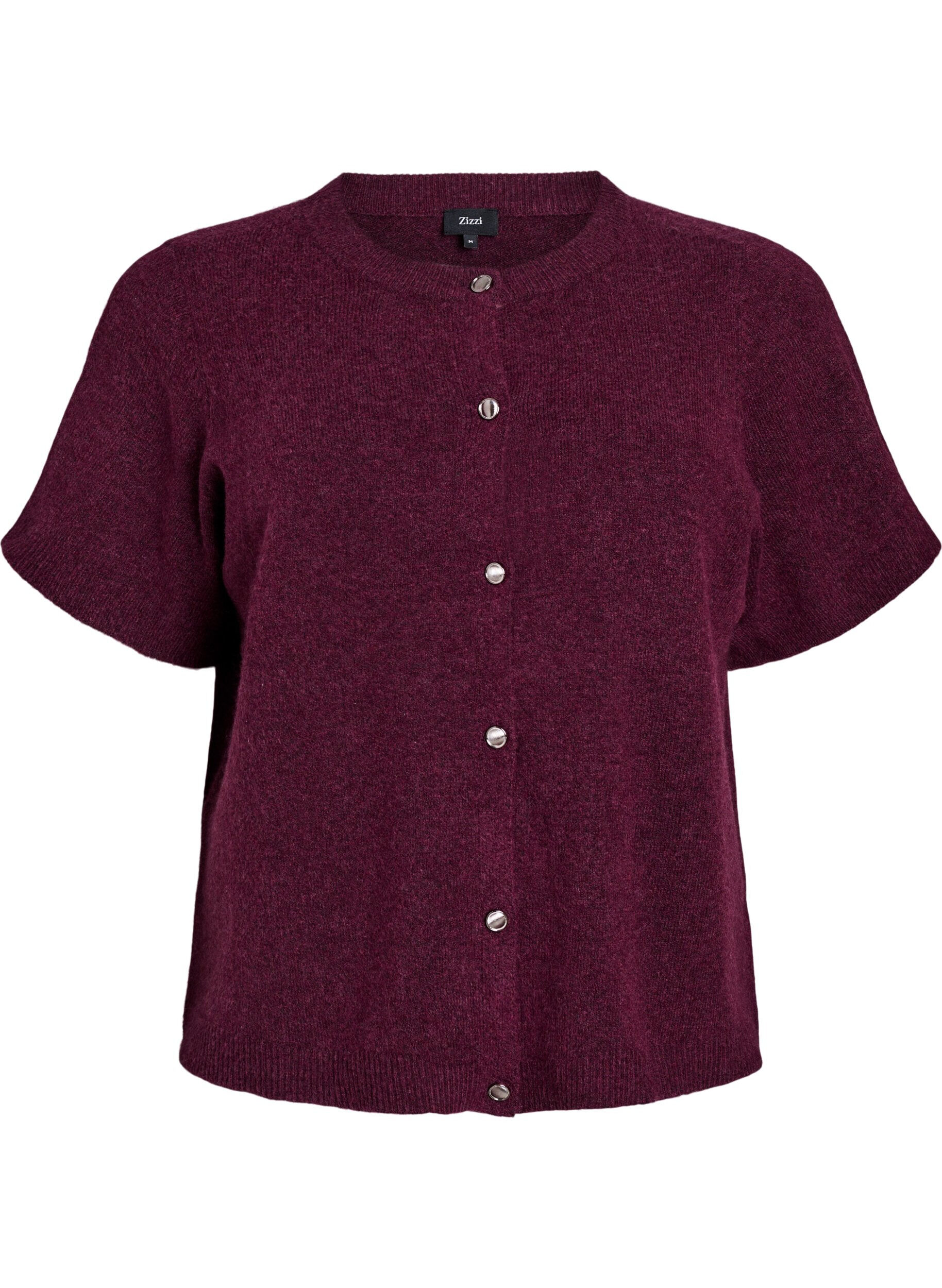 ZizziLyhythihainen neuletakki, Tumma Bordeaux, Packshot image number 0
