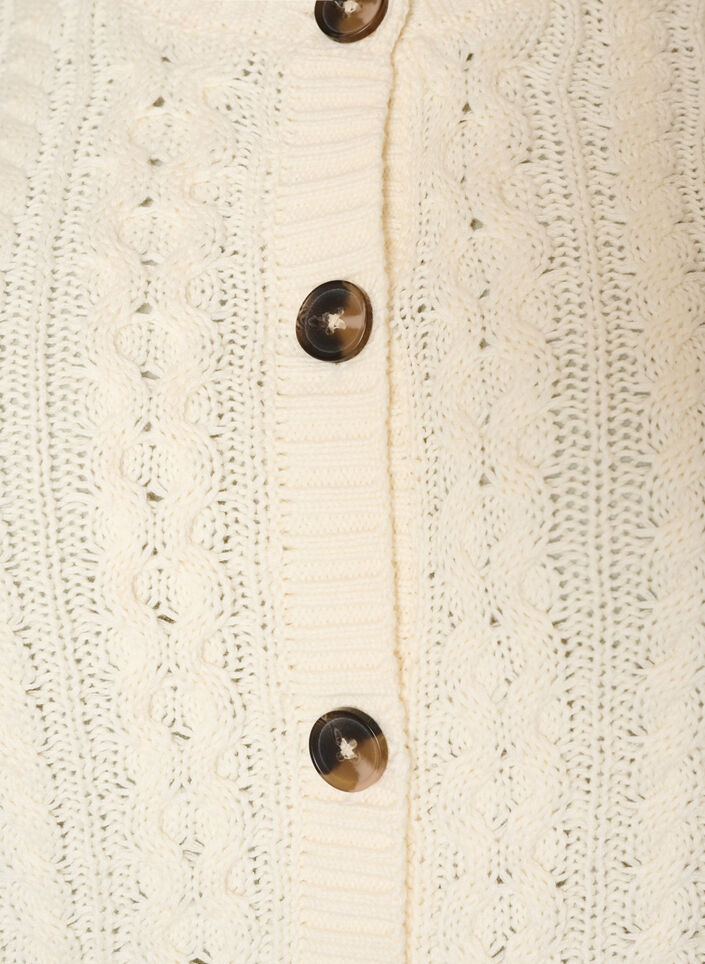 Neuletakki palmikkoneulekuviolla, Vanilja, Packshot image number 2
