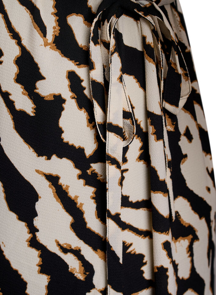 Kuvioitu kietaisumekko lyhyillä hihoilla, Musta, Packshot image number 3