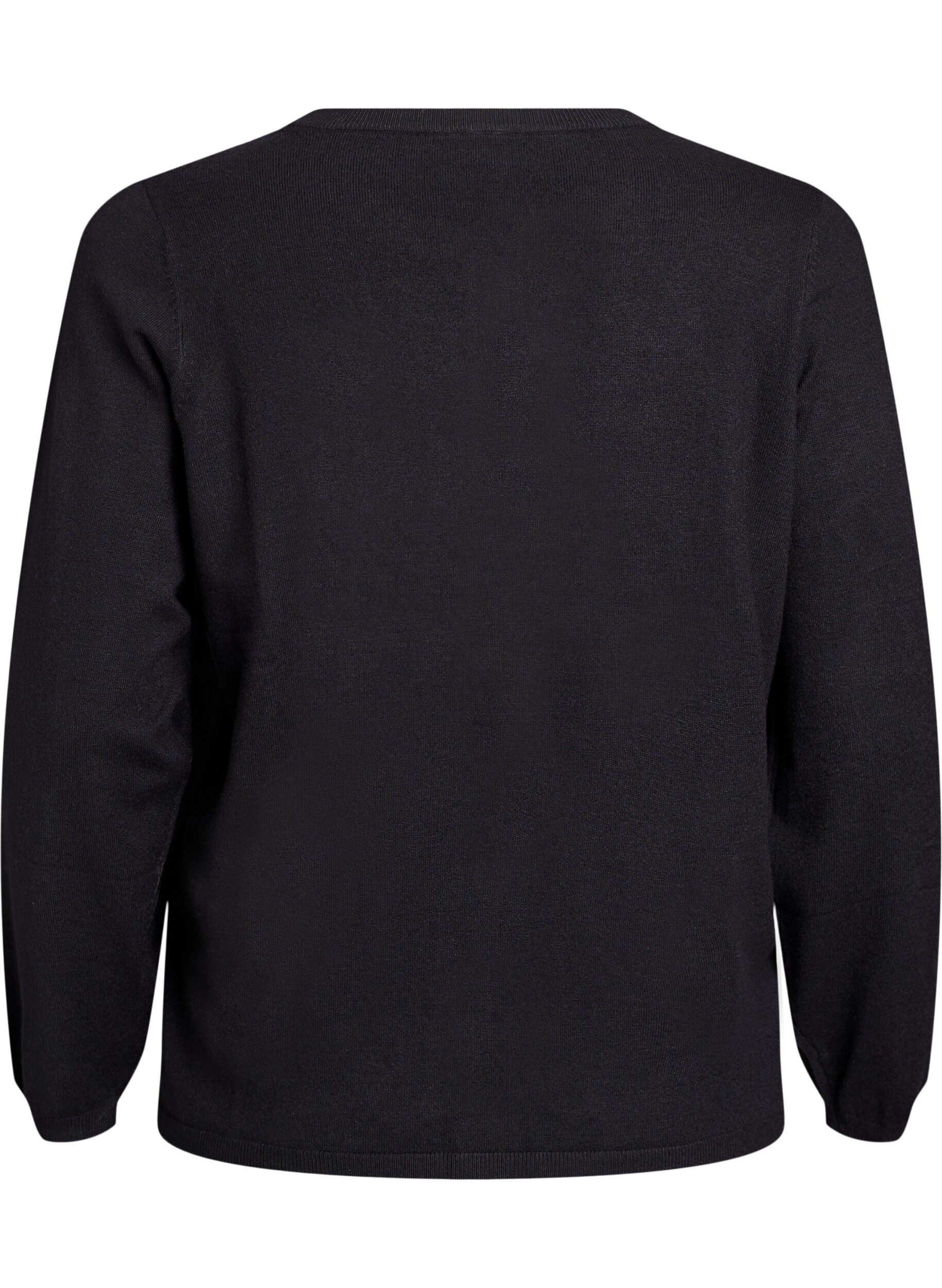 ZizziNeuletakki py&ouml;reill&auml; napeilla, Musta, Packshot image number 1