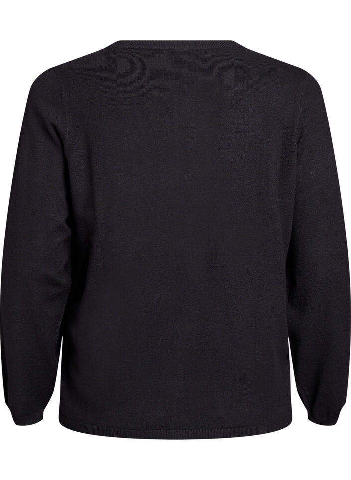 Neuletakki py&ouml;reill&auml; napeilla, Musta, Packshot image number 1