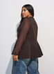 Raitakuvioinen liivi peplum-helmalla, Ruskea, Model image number 2