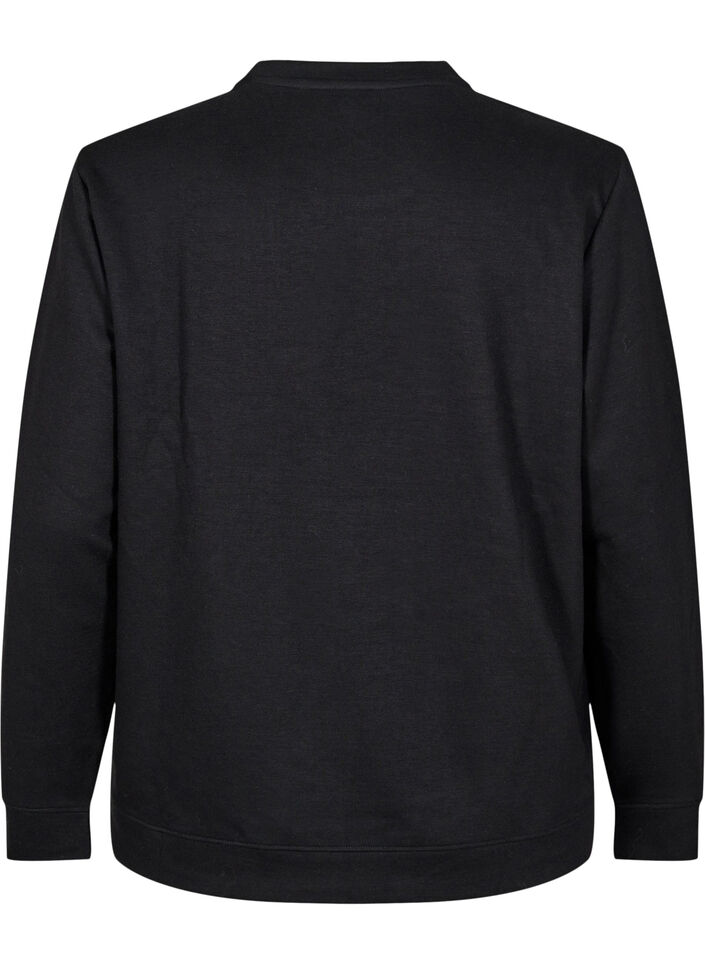 Collegepaita py&ouml;re&auml;ll&auml; p&auml;&auml;ntiell&auml;, Musta, Packshot image number 1