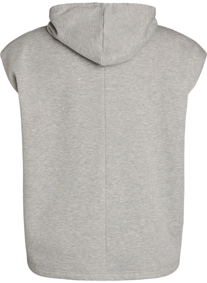 Hupullinen swetaritakki olkatoppauksilla, Harmaa, Packshot image number 1