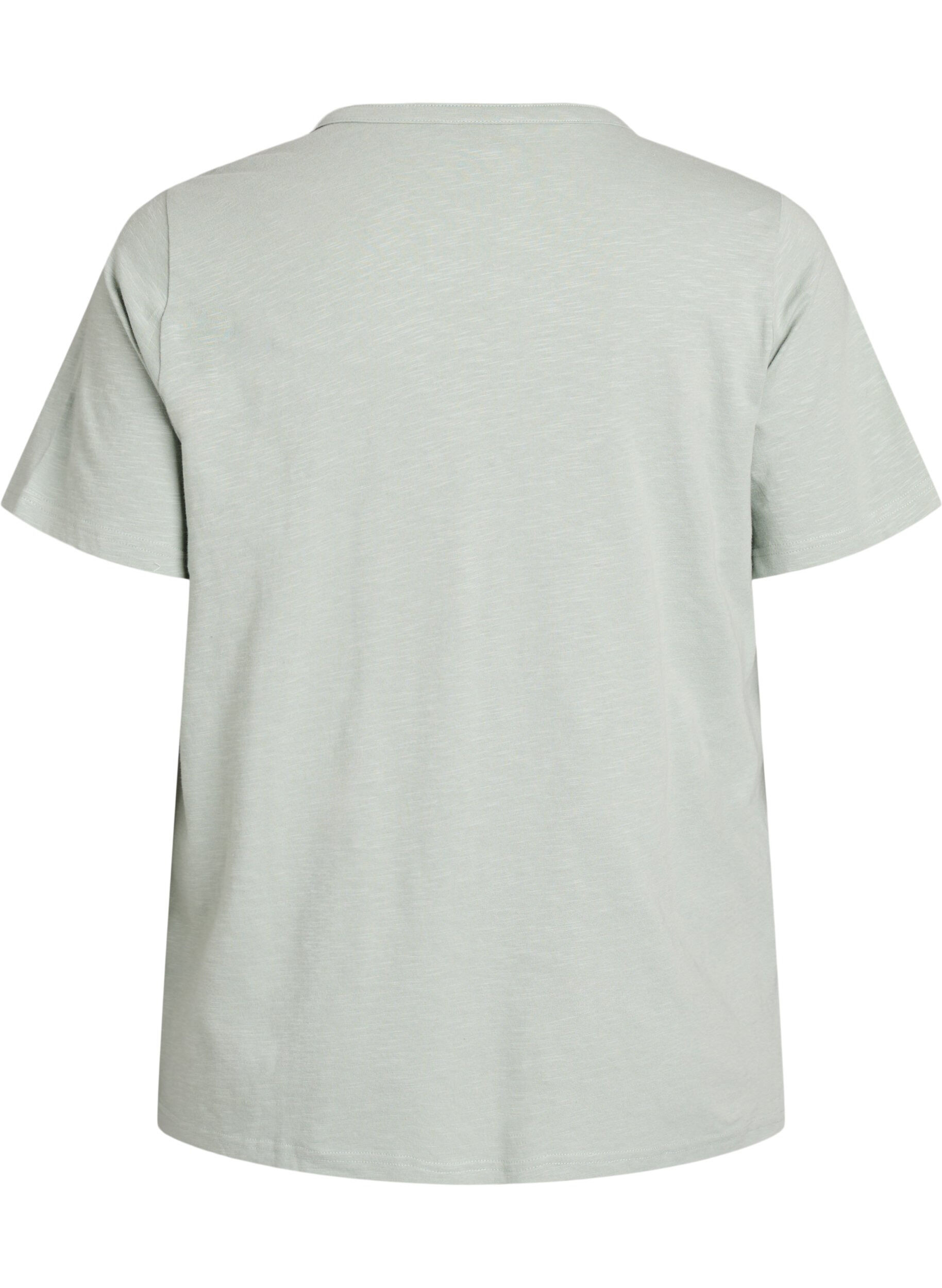 Zizzi T-paita nappiyksityiskohdilla, Vihre&auml;, Packshot image number 1