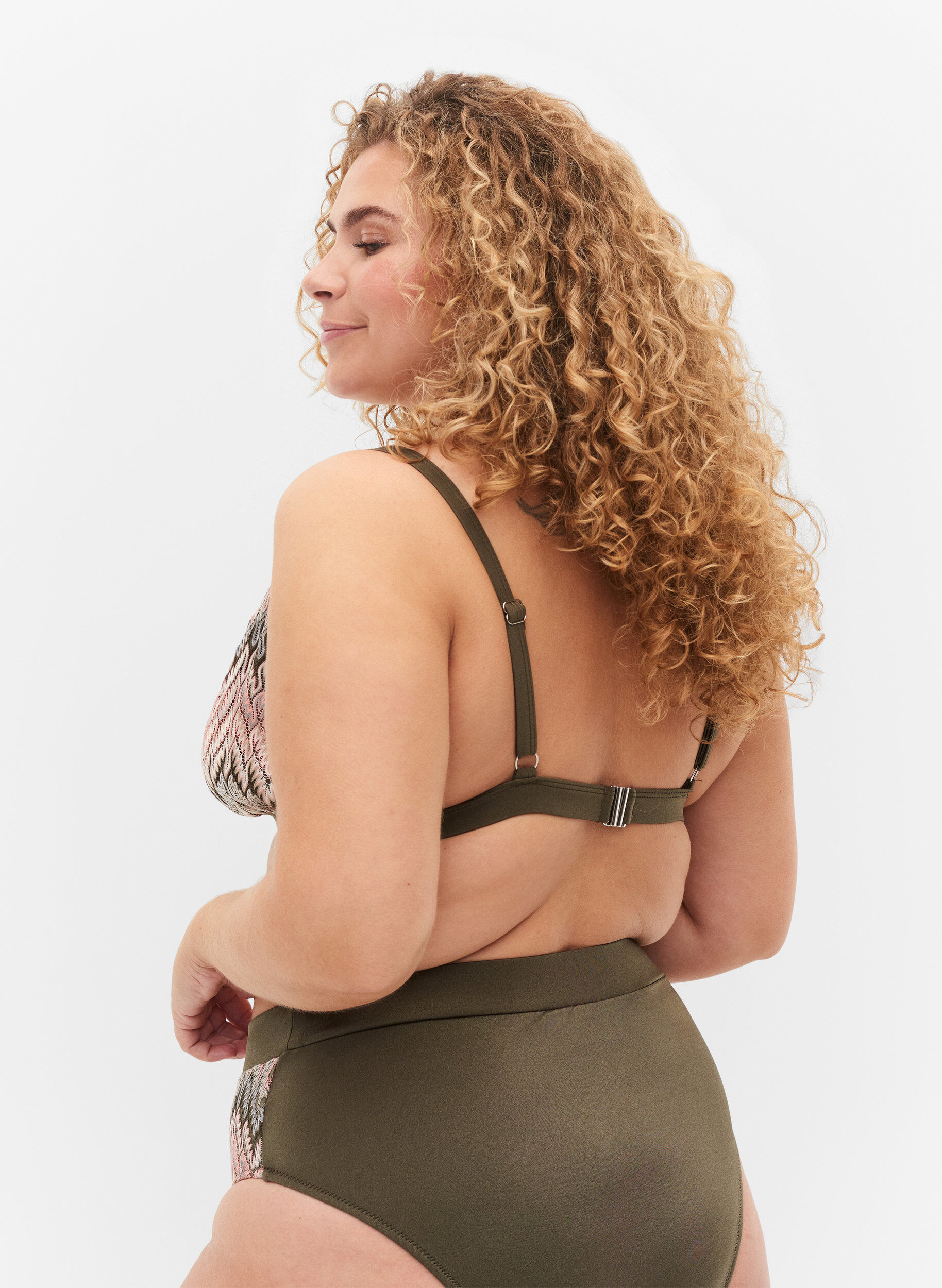 Zizzi Kuvioitu kolmiobikiniyl&auml;osa, Beech AOP, Model image number 1