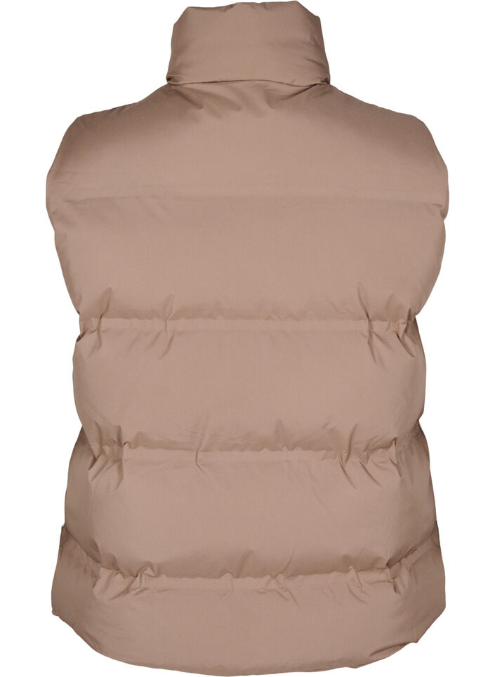 Lyhyt toppaliivi korkealla kauluksella, Ruskea, Packshot image number 1