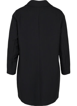 Pitkä takki nappikiinnityksellä, Black, Packshot image number 1