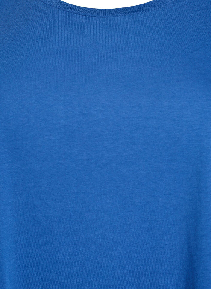 Lyhythihainen puuvillasekoitteinen T-paita, Sininen, Packshot image number 2