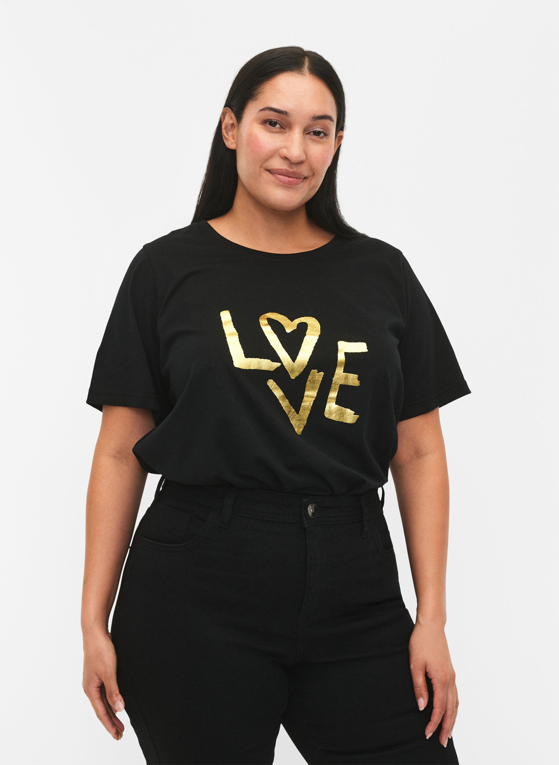 Zizzi FLASH - 2-pakkaus t-paita kuviolla, Black/Port Royale , Model image number 0