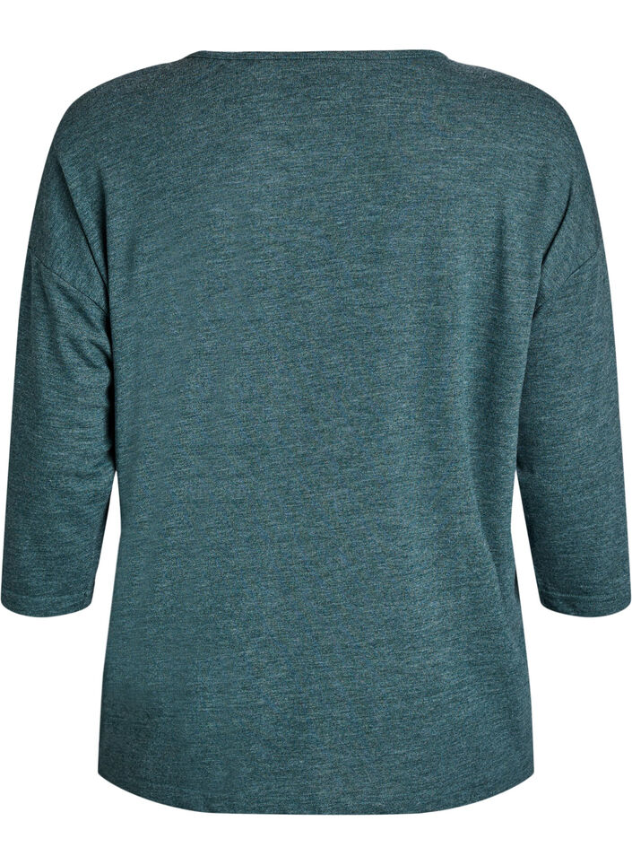 Jersey -pusero 3/4-hihoilla, Vihre&auml;, Packshot image number 3