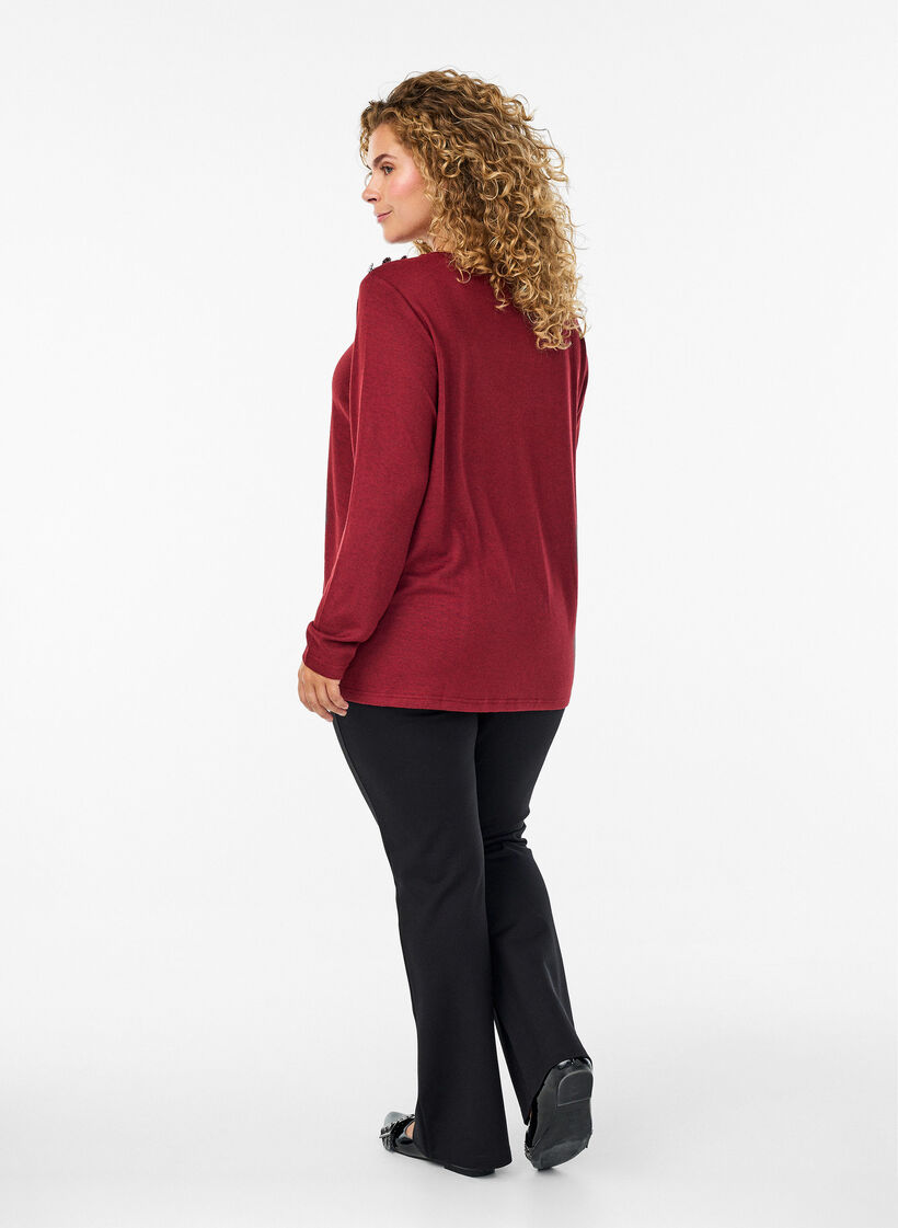 Bootcut-housut viskoosisekoitetta, Musta, Model image number 1