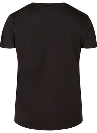 Lyhythihainen puuvillainen t-paita niiteillä, Black, Packshot image number 1