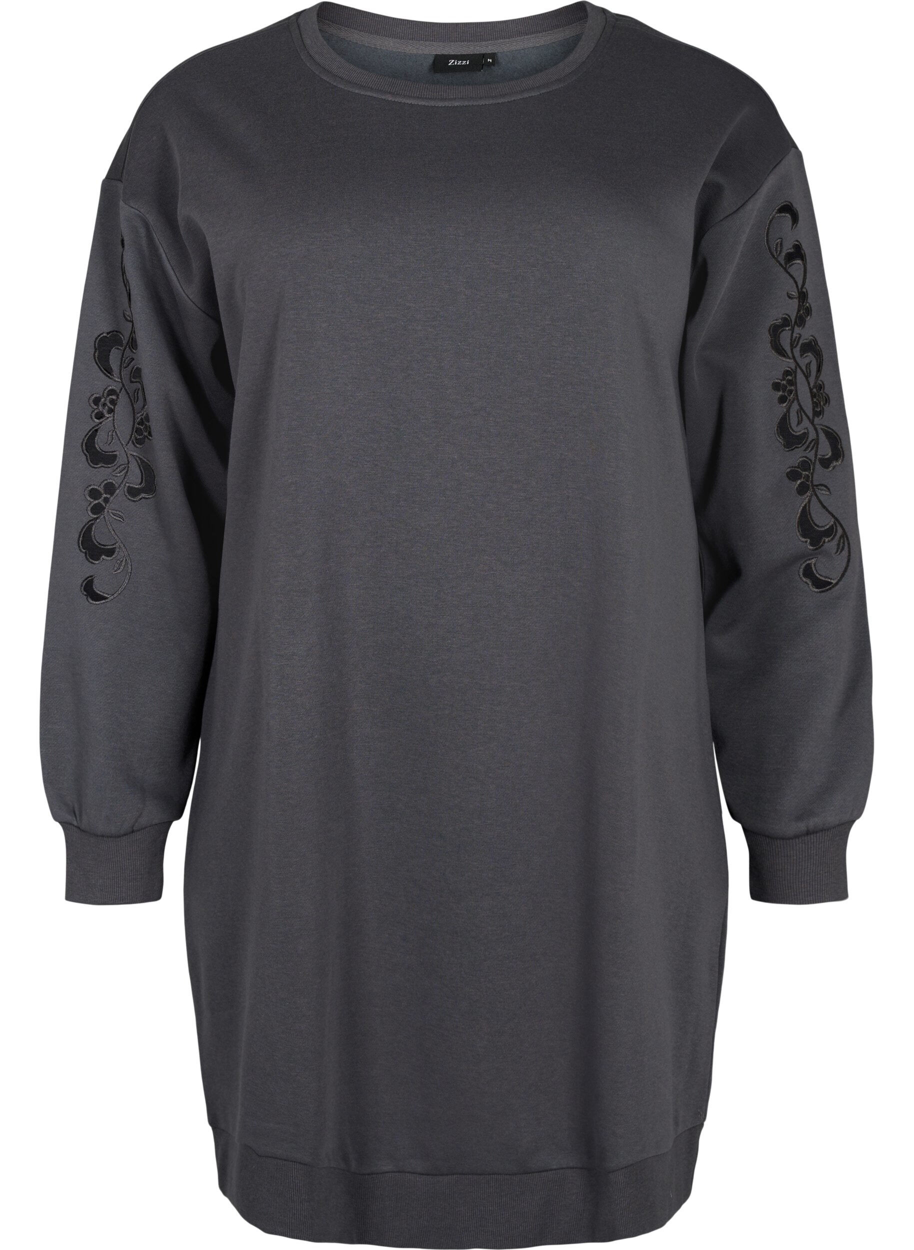 ZizziKirjailtu collegemekko, Dark Grey, Packshot image number 0