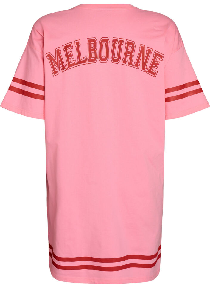 Lyhyt T-paitamekko sporttisilla yksityiskohdilla, Vaaleanpunainen, Packshot image number 1