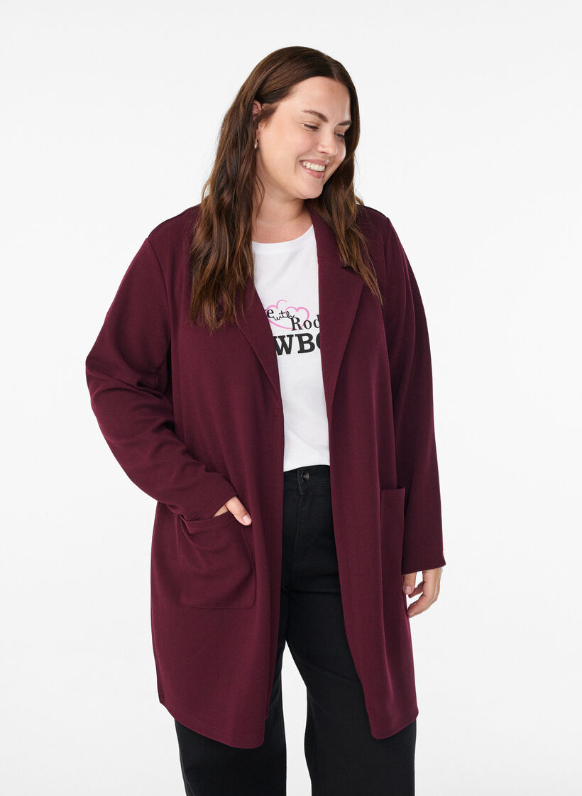 FLASH - Pitkä takki taskuilla, Punainen, Model image number 0