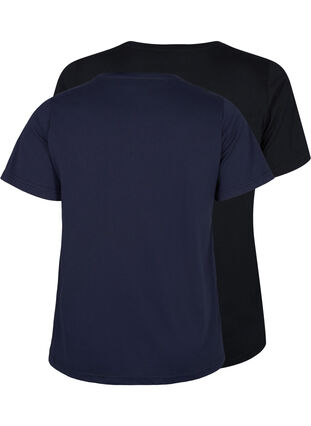 FLASH - 2 kpl t-paitoja pyöreällä pääntiellä , Navy Blazer/Black, Packshot image number 1