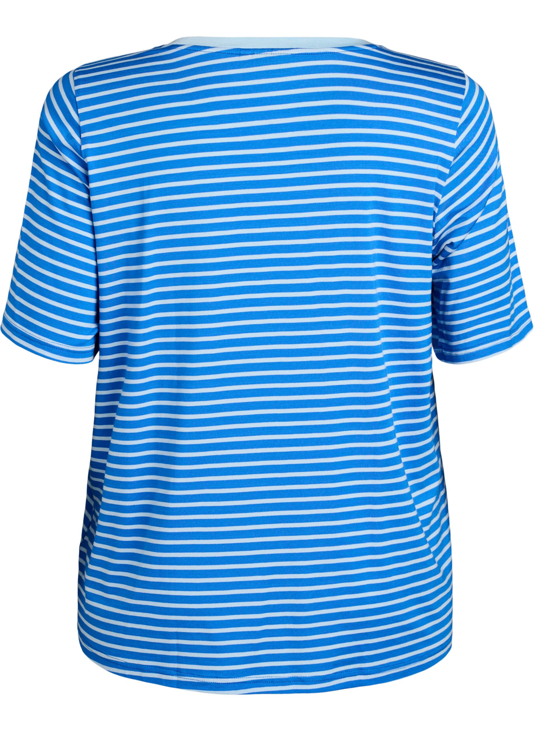 ZizziT-paita TENCEL&trade; Lyocellista ja raidoilla, Sininen, Packshot image number 1