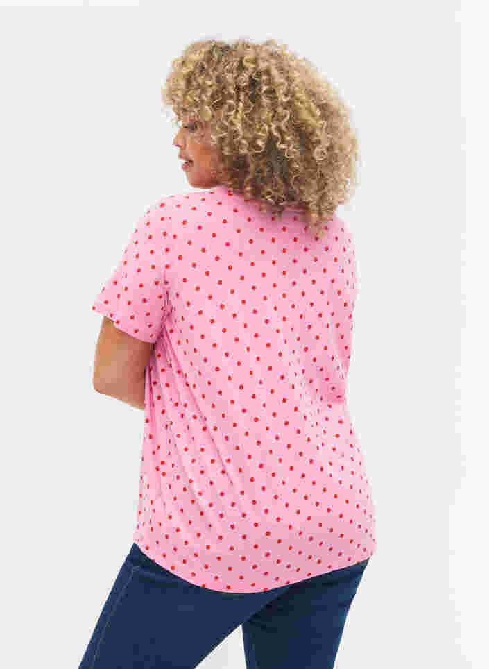 Pilkullinen t-paita puuvillasta, Prism Pink W. Dot, Model image number 1
