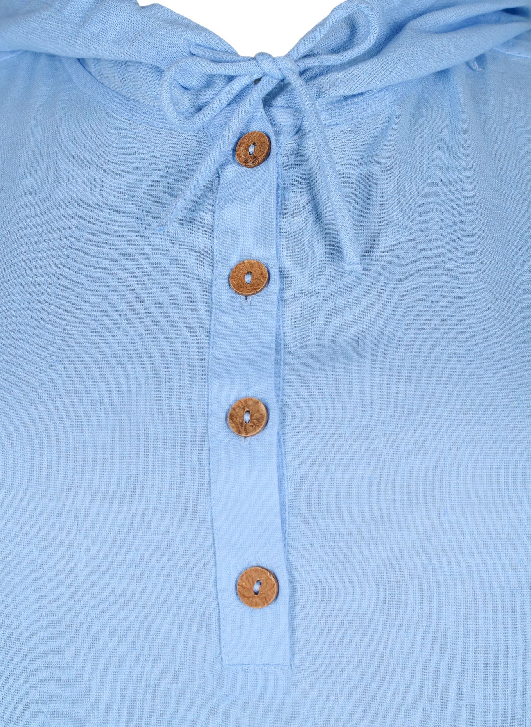 Zizzi Hupullinen tunika puuvillasta ja pellavasta, Serenity, Packshot image number 2