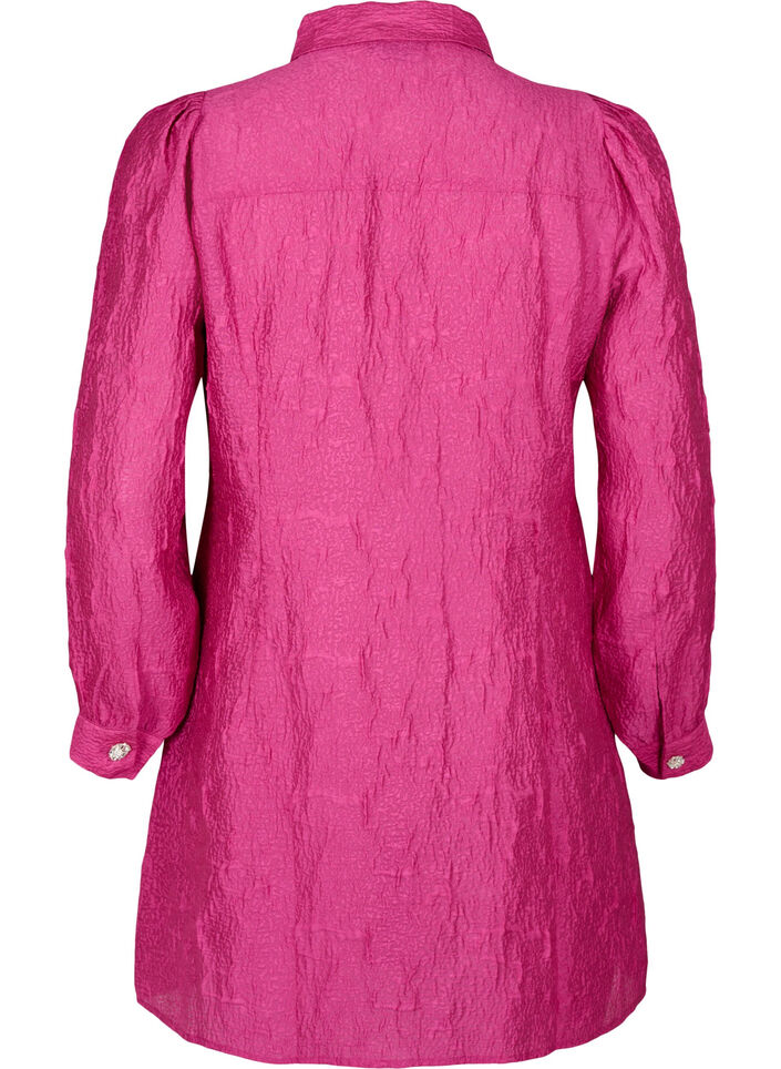 Tekstuurilla ja helmipainikkeilla varustettu paitamekko, Cactus Flower, Packshot image number 1