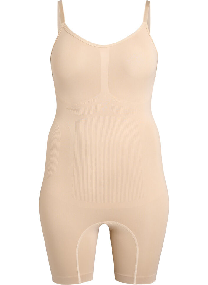 Shapewear-bodysuit avattavalla alaosalla, Beige, Packshot image number 0