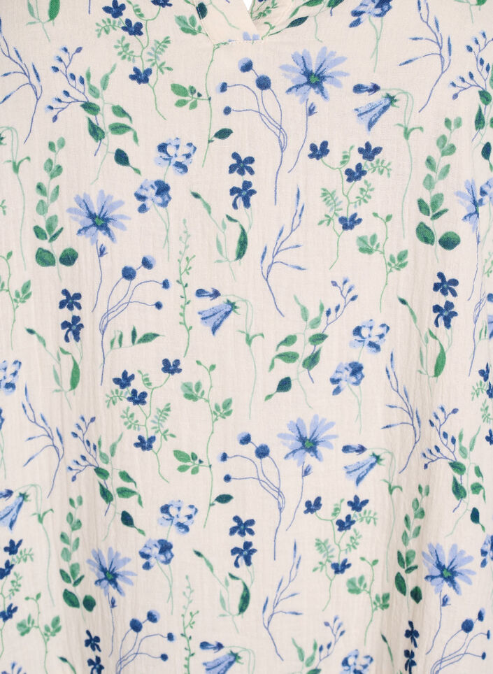 Lyhyt A-linjainen mekko puuvillamusliinista, Beige, Packshot image number 2