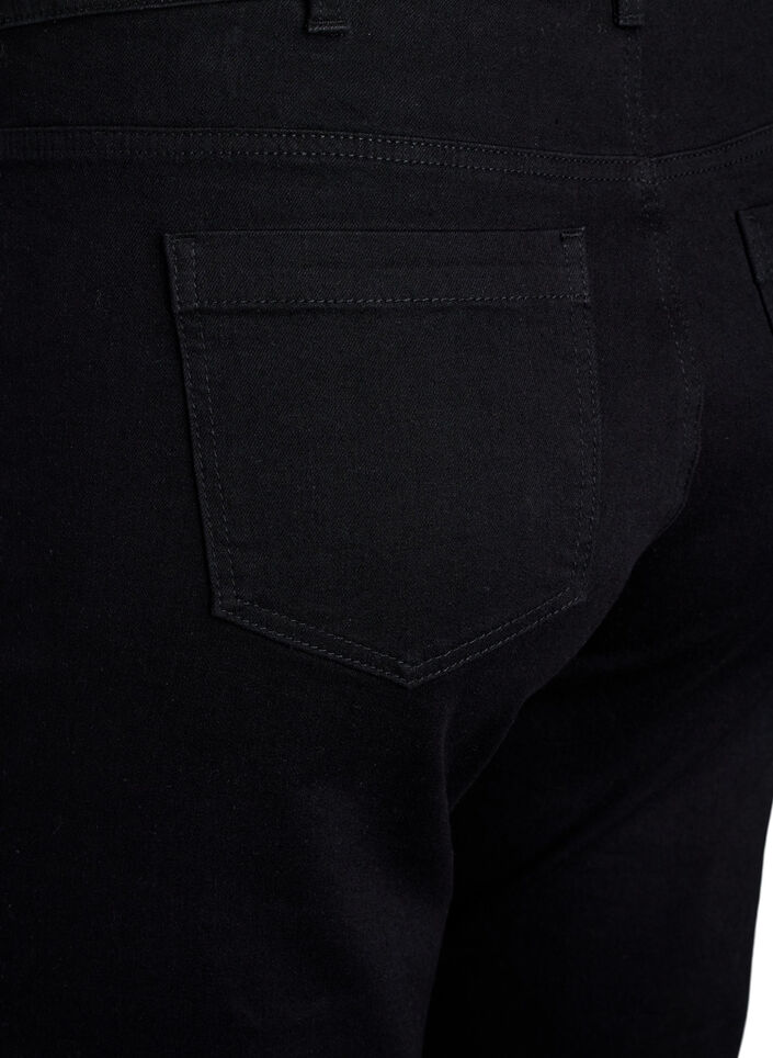 Emily-slim fit -farkkushortsit, Musta, Packshot image number 3