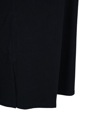 Pitkä puuvillainen t-paita rintataskuilla ja niiteillä, Black, Packshot image number 3