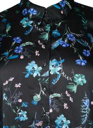 Paitamekko, jossa on 3/4-hihat ja kukkakuviointi, Blue Flower AOP, Packshot image number 2