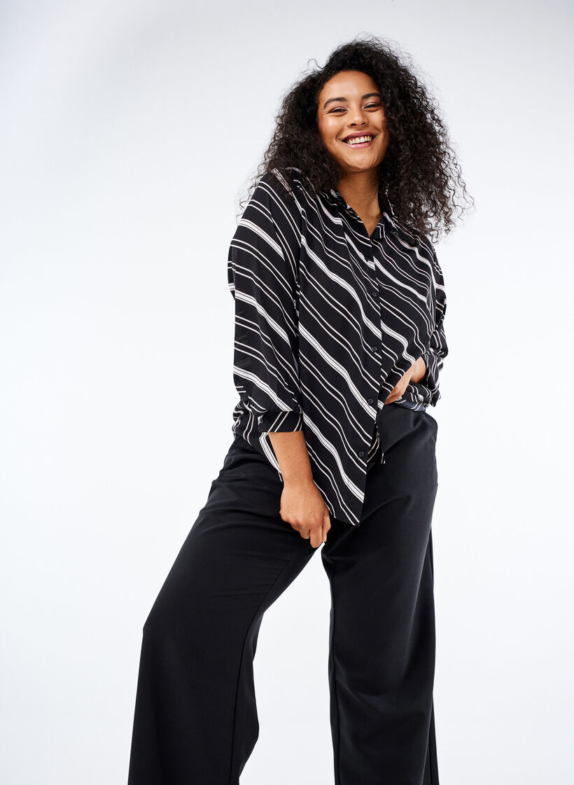 Raidallinen pitkähihainen paita, Black Stripe, Image image number 0