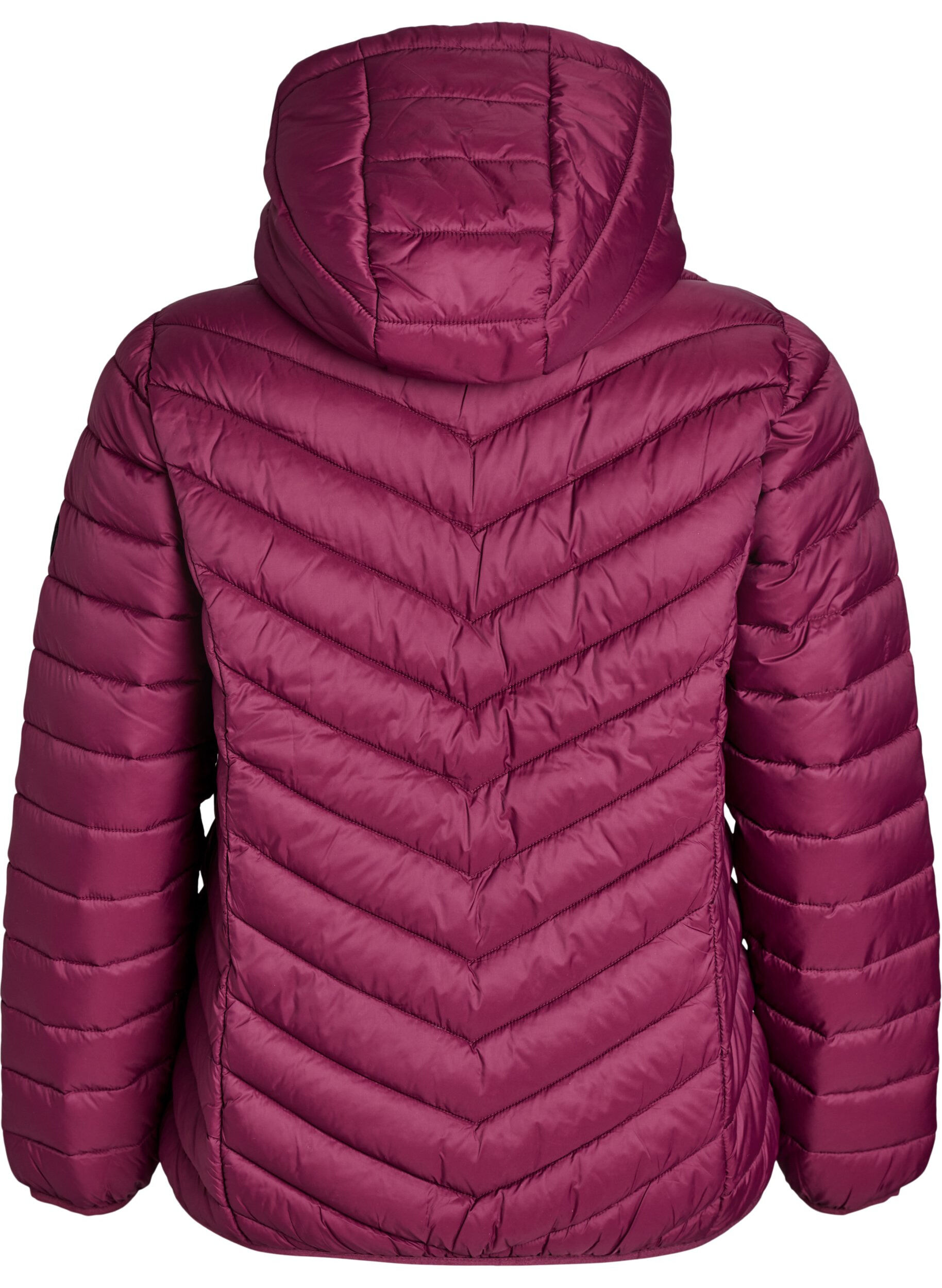 ZizziKevyt takki hupulla, Tumma Bordeaux, Packshot image number 1