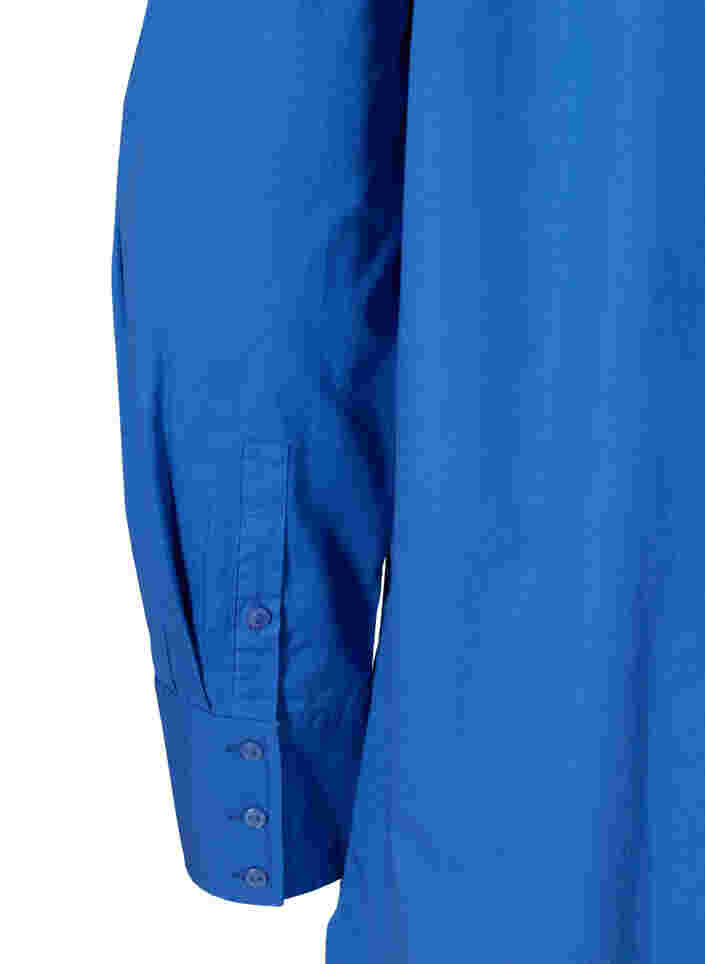 Pitkä puuvillapaita rintataskuilla, Dazzling Blue, Packshot image number 3