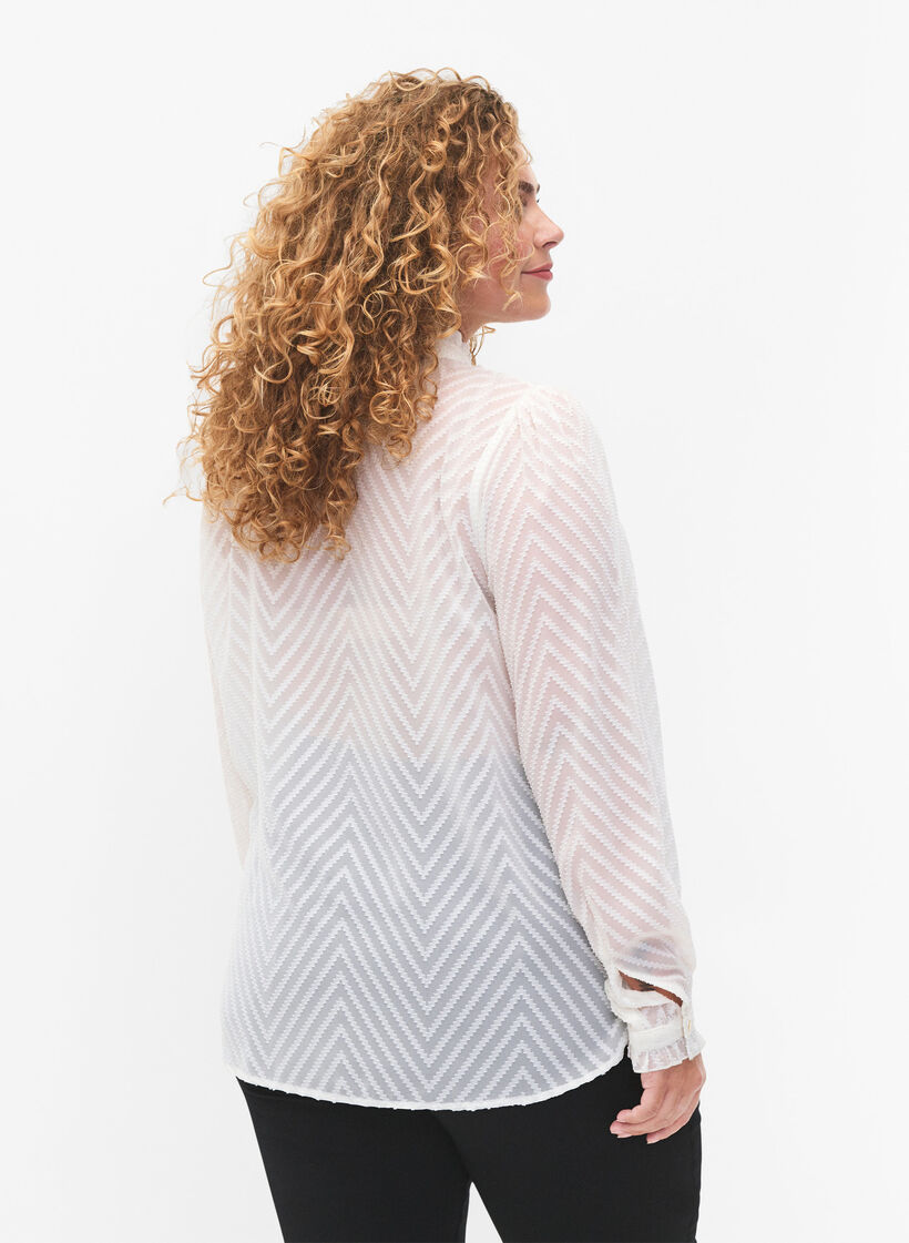 Paitapusero, jossa on röyhelöitä ja kuvioitu koostumus, Snow White, Model image number 1