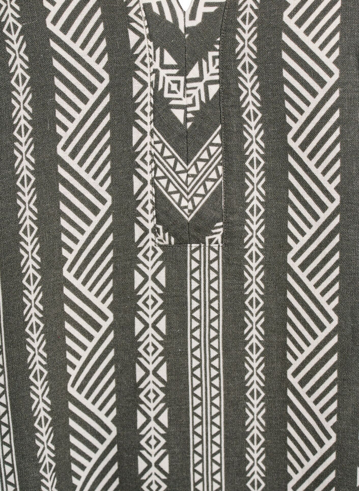 Raidallinen pusero pellava-viskoosisekoitetta, Vihreä, Packshot image number 2