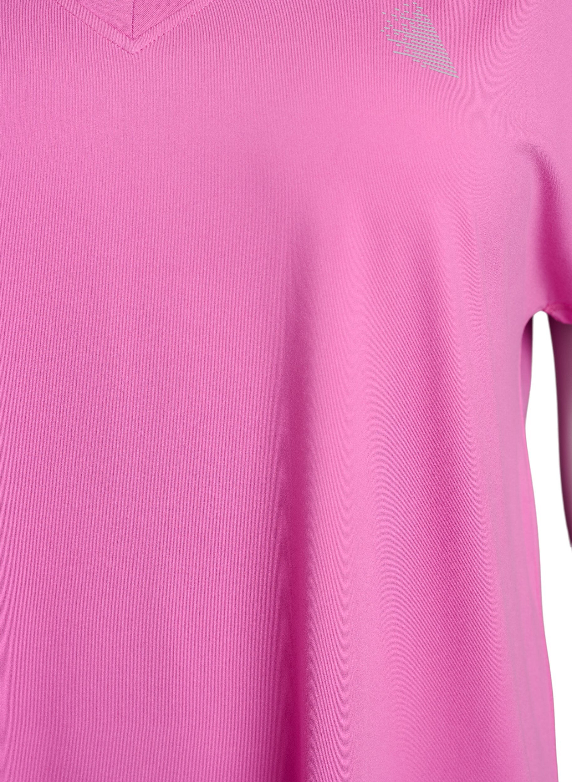 ZizziL&ouml;ys&auml; treenipaita v-kaula-aukolla, Vaaleanpunainen, Packshot image number 2