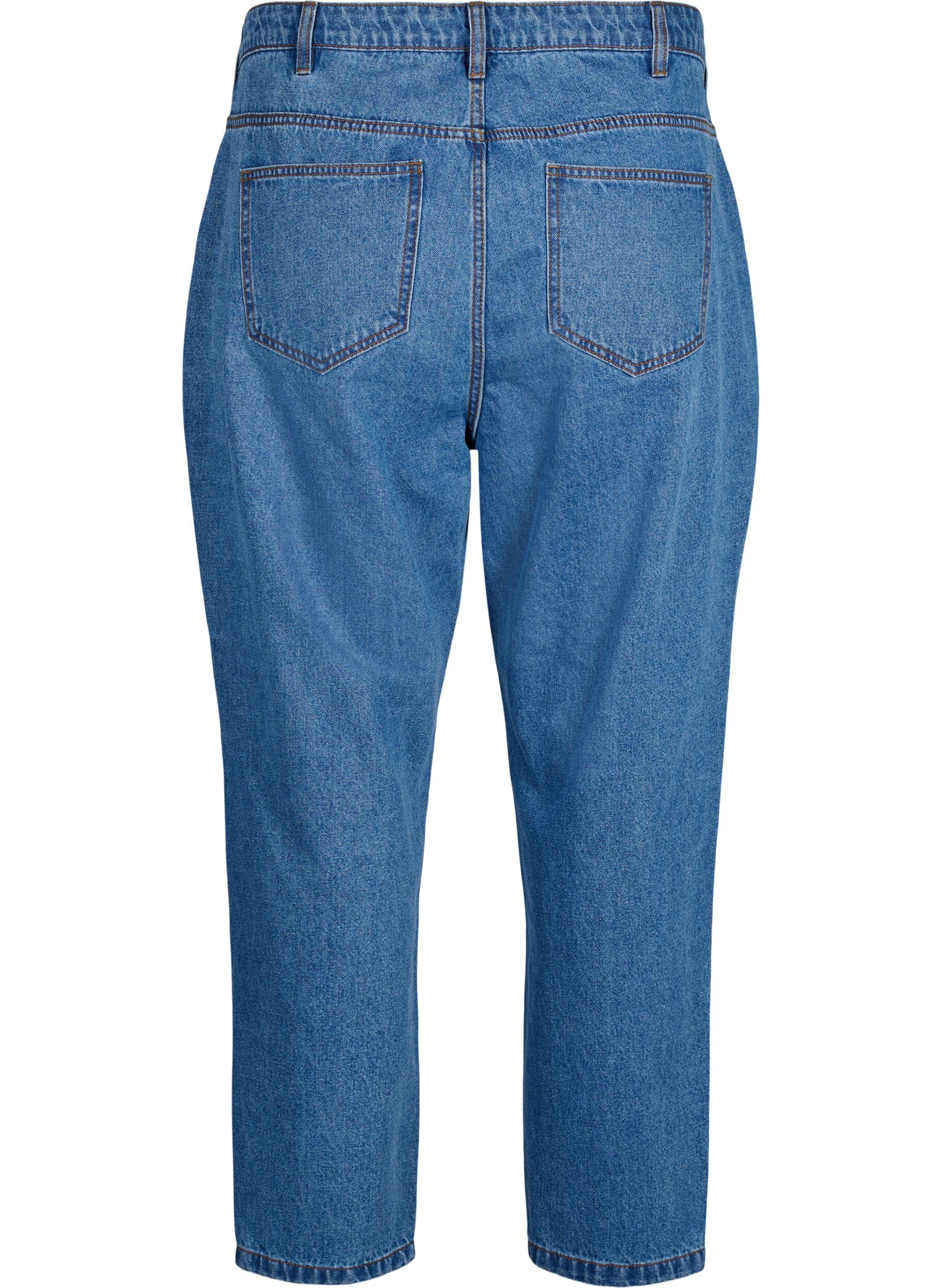 Zizzi Korkeavy&ouml;t&auml;r&ouml;iset Mille mom fit farkut, Light Blue Denim, Packshot image number 1