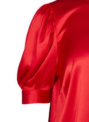 Kiiltävä pusero lyhyillä puhvihihoilla, Racing Red ASS, Packshot image number 2