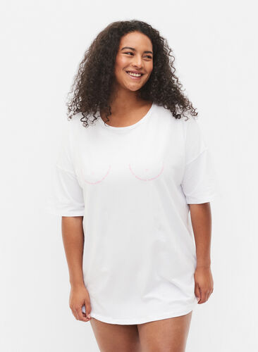 Support the breasts - Puuvillainen t-paita, White, Model image number 0