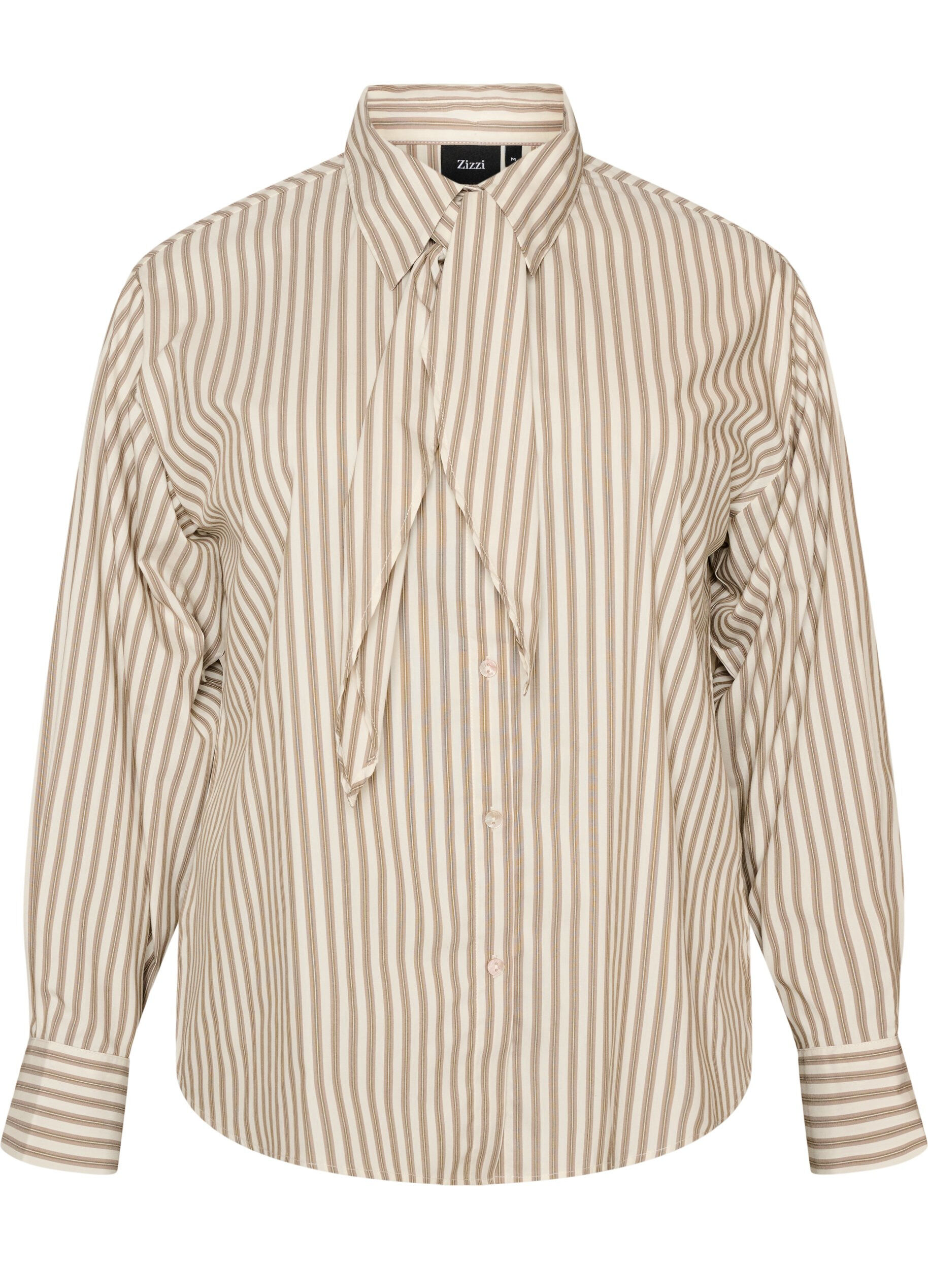 ZizziRaidallinen paita irrotettavalla kaulanauhalla, Beige, Packshot image number 0
