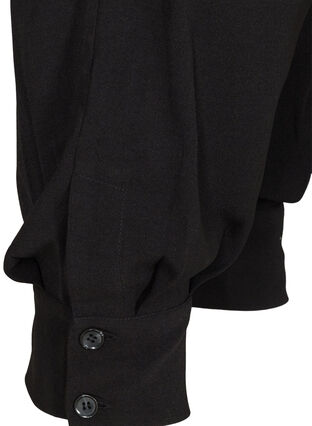 Väljät housut taskuilla ja napeilla , Black, Packshot image number 3