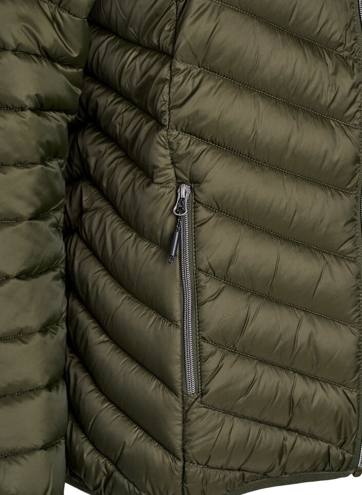 Kevyt takki hupulla, Vihre&auml;, Packshot image number 3